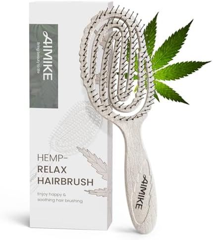 AIMIKE Hemp-Relax Detangling Hair Brush for Wet & Dry Hair, Beige by AIMIKE