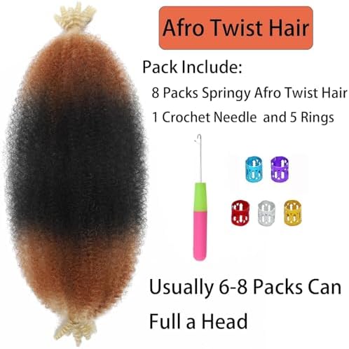 Celie Marley Twist Braiding Hair Pre-Fluffed 18 Inch 8 Packs Spring Cuban Twist Hair Springy Afro Twist Hair Wrapping Hair for Soft Faux Locs Pre Stretched Kinky Mini Natural Bob Two Strand 1B/30/613# - Image 3