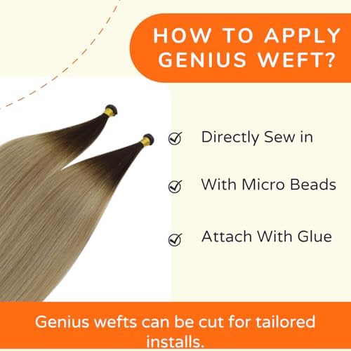 Full Shine Genius Weft Hair Extensions Balayage Bundles 20 Inch 120g - Image 4
