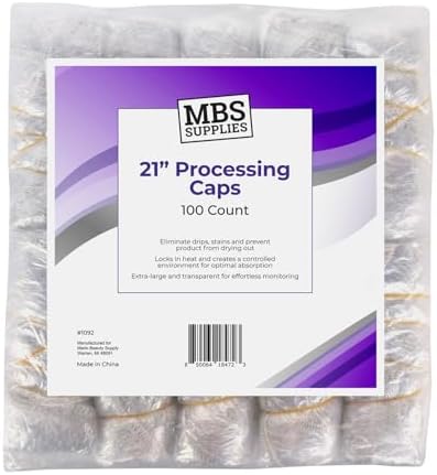 Disposable Processing Caps 21 Inch - 100 Count Bulk Pack - Clear Plastic Hair Treatment Caps for Coloring, Conditioning, Hot Oil - Salon & Home Use by Unknown