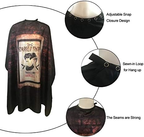 Barber Cape for Men, Haircut Cape with Snap Closures, Professional Salon Cutting Cape, Large Waterproof Hairdressing Cape Gown Apron for Hairstylist- 63”× 56”(Poster) - Image 3