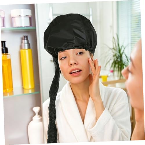 2pcs Portable Heated Hair Dryer Cap for Deep Conditioning Black - Image 5