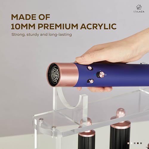 LifeLAZA Acrylic Holder and Organizer Compatible with Airwrap of Dyson and Airwrap Attachments, Airwrap Stand Storage, Countertop Airwrap Styler Rack Compatible with Airwrap Accessories - Image 4