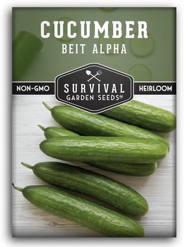 Beit Alpha Cucumber Seeds for Planting - Burpless Variety (1 Pack) by SurvivalGardenSeeds