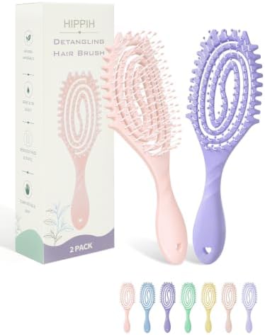 HIPPIH 2 Pack Hair Brush - Wet Dry Detangler Brush, Hair Brushes for Women by HIPPIH