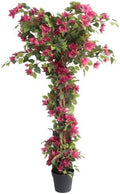 Damomo 5 Feet Artificial Bougainvillea Tree with Flowers in Plastic Pot Faux Blooming Tree for Decor Indoor or Outdoor Home Office, 1 PCS(63 inch) by Damomo