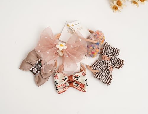 10 pairs Hair Ties With Bows 1.2 Inch Small, Ponytail Holders Pigtails Elastic Bands Hair Accessories For [Toddler] Kids [Baby] [Girl]s (Set-E) - Image 5