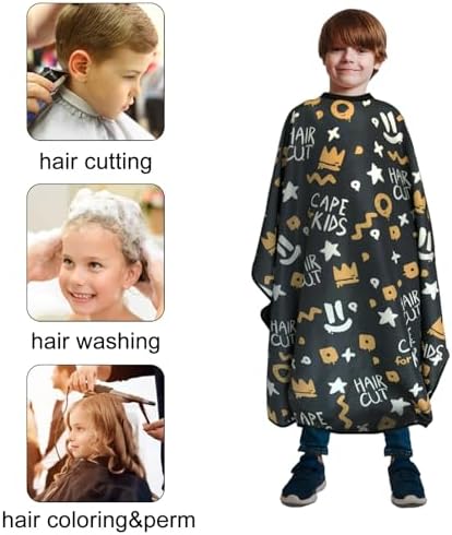 Pelocapa Barber Cape for Kids, Hair Cutting Cape, Professional Salon Hairdressing Cape for boys, Waterproof & Light Weight & Machine Washable - 39”× 51”（Crown Pattern） - Image 6
