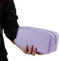 E-Tree Makeup Bag,Medium Travel Make up Pouch for Purse,Zipper Cosmetic Brush Skin Care Case for Women Man,Toiletry Bags,Tech Electronic Organizer,Small Canvas Storage for Personal Items,Purple by E-Tree