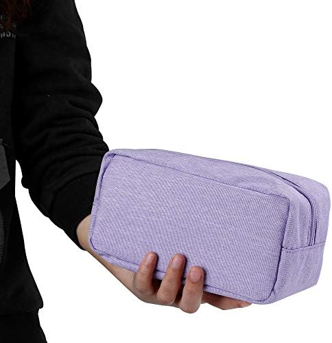 E-Tree Makeup Bag,Medium Travel Make up Pouch for Purse,Zipper Cosmetic Brush Skin Care Case for Women Man,Toiletry Bags,Tech Electronic Organizer,Small Canvas Storage for Personal Items,Purple by E-Tree