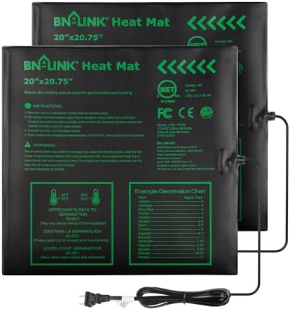 BN-LINK 20" x 20.75" Seedling Heat Mats for Seed Starting Plant Germination by BN-LINK