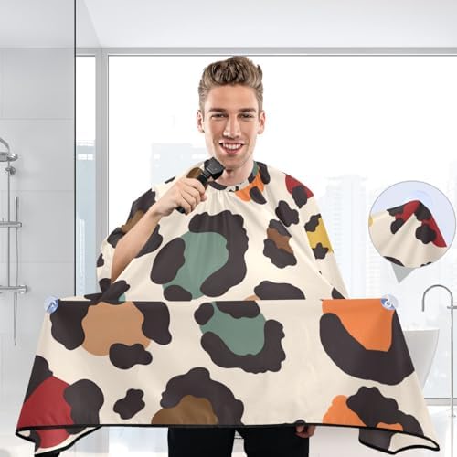 ALAZA Vintage Elegant Leopard Spot Barber Cape for Men Women, Waterproof Haircut Apron Beard Shaving Bib Hair Cutting Cloth 55 x 65 Inch - Image 7