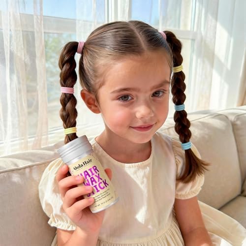 Dolahair Hair Wax Stick & Hair Accessories Accessories -60 Pcs Elastic Hair Ties Flyaway Control Hair Accessories for Baby Girls Infants Toddlers Kids 2 Hair Loop Styling Tools (Colorful) - Image 3