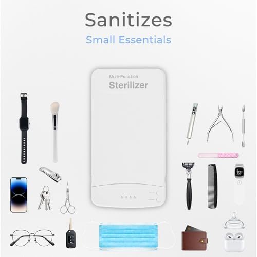 Nail Tool Sterilizer with Blue Light, Portable USB Sterilizating Box, Multi-Functional Nail Cleaner Box for Manicure Salon,Tweezers,Ta - Image 4