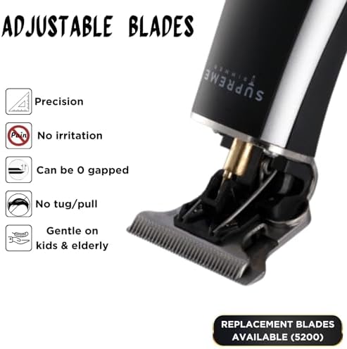 Supreme Trimmer T Shaper | Professional Barber Trimmer Hair Clippers for Men (90 Min Run Time) Cordless Hair Trimmer Zero Gapped Liner Beard Trimmer | ST5210 Silver - Image 3