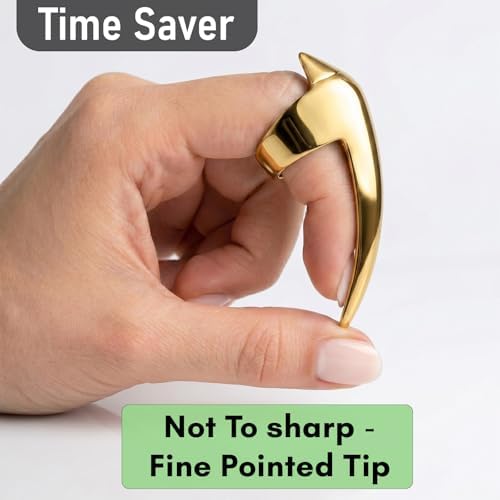 My Hair Tools Hair Parting & Sectioning Ring – Stainless Steel Finger Braiding Pick Tool for Dreadlocks, Wigs, Weaves, Hair Extensions – Quick Install Styling Tool for Salon & Home Use (Gold) - Image 5