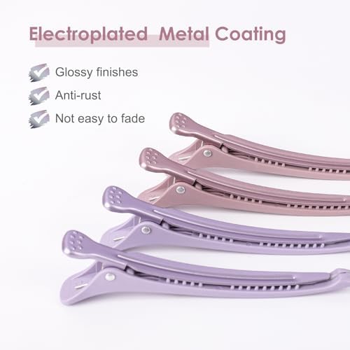 AIMIKE Morandi Hair Clips for Styling, No Crease Sectioning Clips, 4 Pack - Image 2