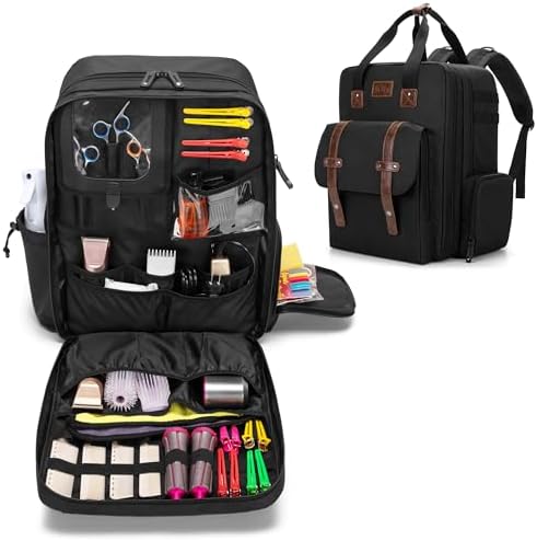 BAFASO Large Capacity Barber Case, Travel Hairdresser Bag, Black by BAFASO