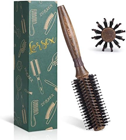 Round Brush for Blow Drying, LORSEX Boar Bristle Hair brush for Women Men, Round Hairbrush for Add Shine/Volume, Minimize Damage (2 Inch) by LORSEX
