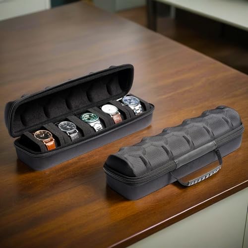 5 slots Watch Travel Case, Watch Case Storage box Organizer for Men and Women, with anti-move soft watch pillow - Image 6