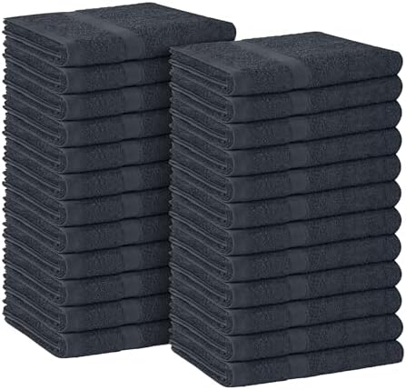 Avalon Towels Salon Towel - Grey Hand Towels Bulk Pack of 24 - 100% Cotton Absorbent Spa, Facial & Gym Towel for Working Out - 16x27 Inches (Not Bleach Proof) by AvalonTowels
