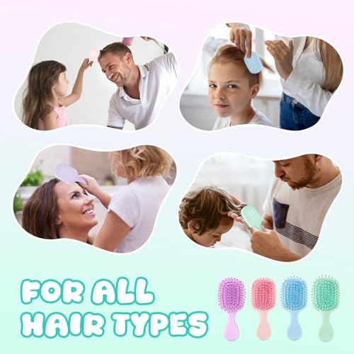 Mini Hair Bursh for Women Men and Kids, Protable Travel Size Hair Brush for Pockets Purses, Mini Detangler Brushes for All Hair Types, Small Paddle Brush for Detangling(Green) - Image 7