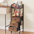 HapiRm Rolling Makeup Cart Organizer - Floor Skincare Make Up Storage with 3 Non-woven Fabric Drawers, Vanity Organizer Cosmetic Display Cases Holder for Skin Care Perfume Nail Polish Brush Hair Tool by HapiRm