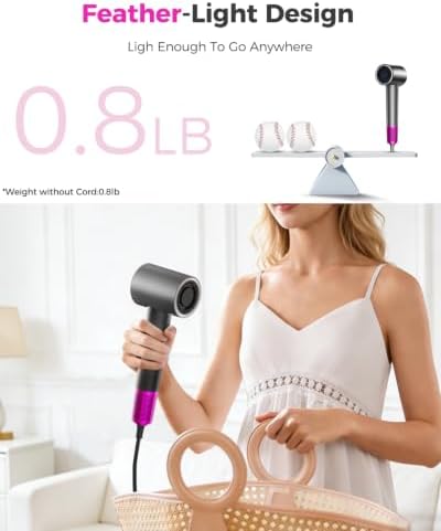 High-Speed Hair Dryer with Diffuser, Ionic Blow Dryer, Gray - Image 6