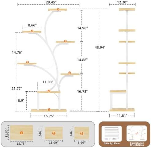BACEKOLL Plant Stand Indoor with Grow Light, 7 Tier 49" Lighted Plant Shelf - Image 6