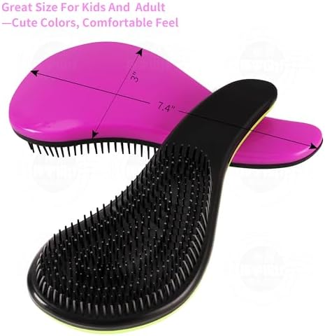 79STYLE 3pcs Detangler Brush Tangle Free Hair Brushes For Kids Knot Free No Pain Detangling Kids Hair Brush Combs For Women Curly Fine Hair (Size 7.4 Inch -Green) - Image 4