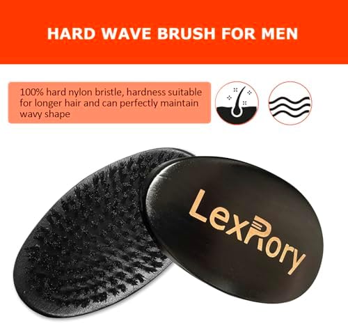 Palm Wave Brush 360 Curved Hard Bristle Hair Brushes for Men Wavers - Image 2