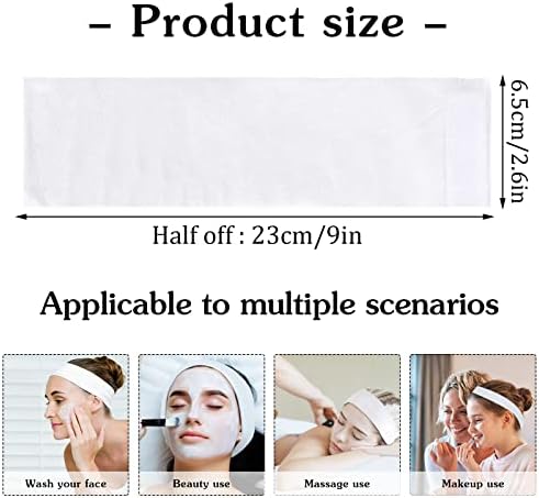 Pimoys 60 Count Disposable Spa Headbands for Women, Skincare Headbands - Image 3