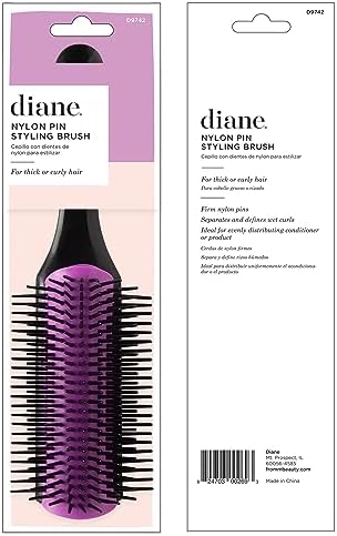 Diane Nylon Pin Styling Hair Brush for Detangling, Separating, Shaping and Defining Wet Thick or Curly Hair, Glides Through Tangles with Ease (Pack of 2) - Image 6