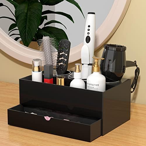 NIUBEE Acrylic Hair Tool Organizer with Drawer, Hair Dryer Holder Organizer - Image 5