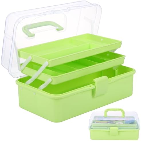 Tackle Box, 3-Layer Craft Sewing Medicine Art Hair Tool Organizer Green by Outuxed