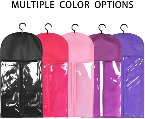 12 PCS Dustproof Portable Wig Storage Bags with Hanger for Hair Extensions 60cm x 30cm, Wig Bags Storage with Hanger, Wig Storage(Pink) - Image 7