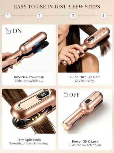 Cordless Split Ends Trimmer for Hair, Rechargeable Hair Care Tool-G - Image 5