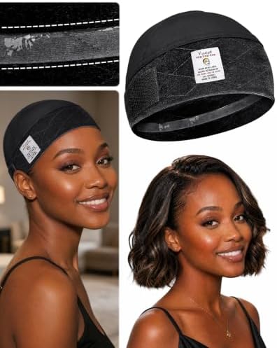 Wide Wig Grip Cap for Women Non Slip, 2-in-1 Breathable Wig Gripper Band, Comfort Fit Wig Caps for Lace Front Wigs, Black, 1 Piece by Yuest