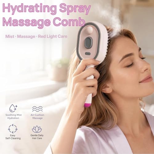 Electric Spray Air Cushion Massage Comb, Steam Brush for Hair - Image 2