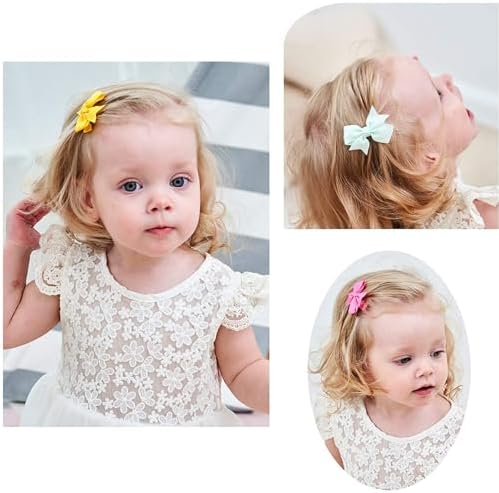 Baby Hair Clips for Girls 40PCS - 2" Girls Fully Lined Bows Hair Pins Tiny Hair Bows Alligator Clips for Baby Girls Infants Toddlers 40 Colors - Image 4