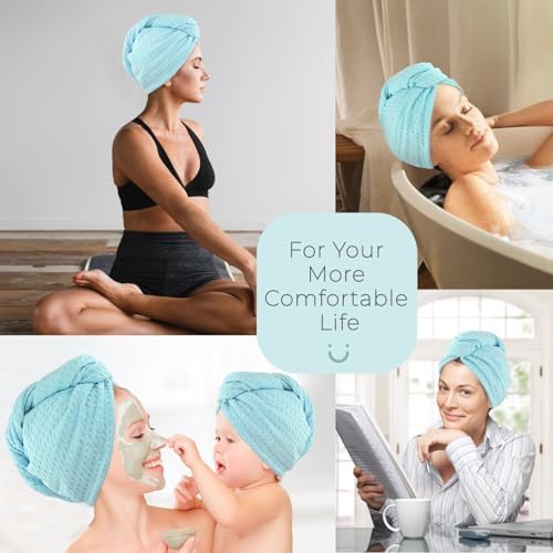 MaopaoBeauty Microfiber Hair Towel 2 Packs Hair Towel Wrap for Women Hair Drying Towel Wrap Hair Accessories for Women Girls(2Packs Green,10.6x27.5inch) - Image 5