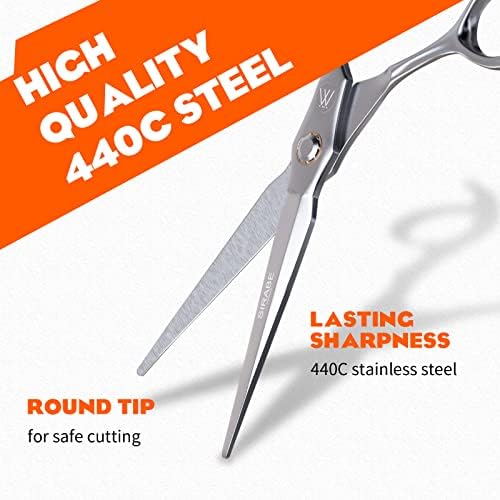 Sirabe HIGH-END Professional Hair Cutting Scissors Shears - Ultra Sharp Blades for Precise Cutting - Barber Shears Haircut Scissors 440C Stainless Steel for Salon Hairstyling & Home Hairdressing - Image 3