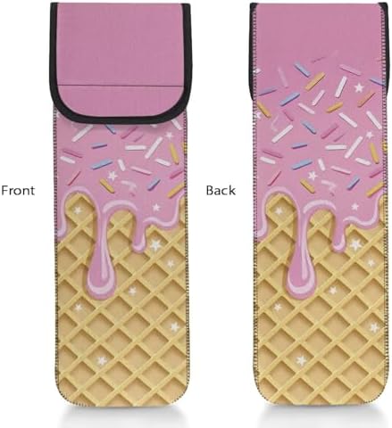 Flat Iron Case Holder Silicone Ice Cream Heat Resistant Neoprene Curling Iron Straightener Holder Cover Bag and Silicone Travel Mat for Travel Daily Long-Term Use - Image 3
