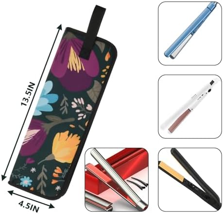Beautyflier Premium Universal Flat Iron Holder Tavel Bag, Heat-Resistant Canvas Travel Tote Bag for Hair Straighteners, Ideal for Home & Travel Use, Fits Most Hair Tools (Color Flower) - Image 3