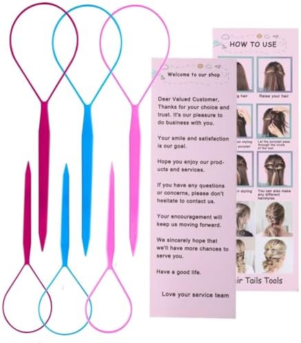 9pcs Topsy Hair Tail Tool & rat tail comb set for Woman Girl Hair Styling - Image 2
