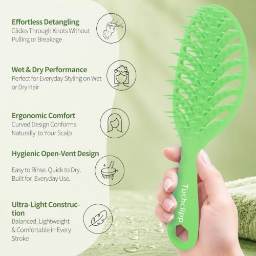 Vented Detangling Brushes for Wet & Dry,Curly Straight Thick Hair - Image 3