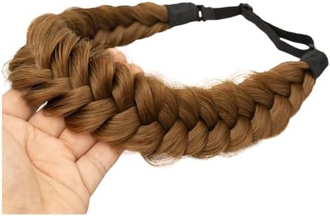 Synthetic Hair Braided Headband Classic Wide Strands Wedding Disorderly Fluffy Braids Wig Band Women Beauty Accessory - Image 5