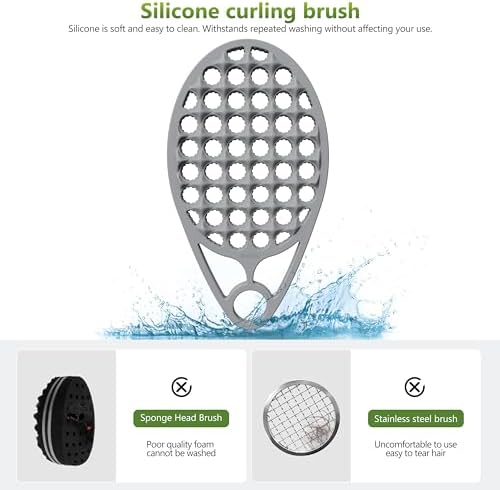 KOUPA Silicone Afro Twist Brush with Pick Comb for Coily Hair Curls, Grey - Image 6