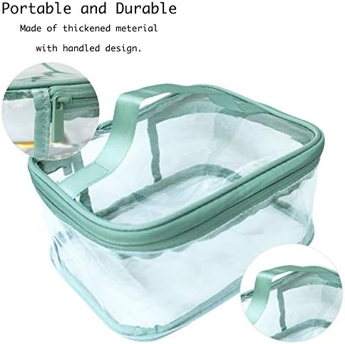 Toiletry Bag Makeup Cosmetic Clear Bag Portable Waterproof Transparent Travel Storage Green - Image 3