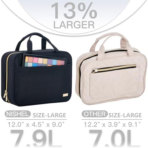NISHEL Travel Toiletry Bag for women, Portable Hanging makeup Organizer - Image 3